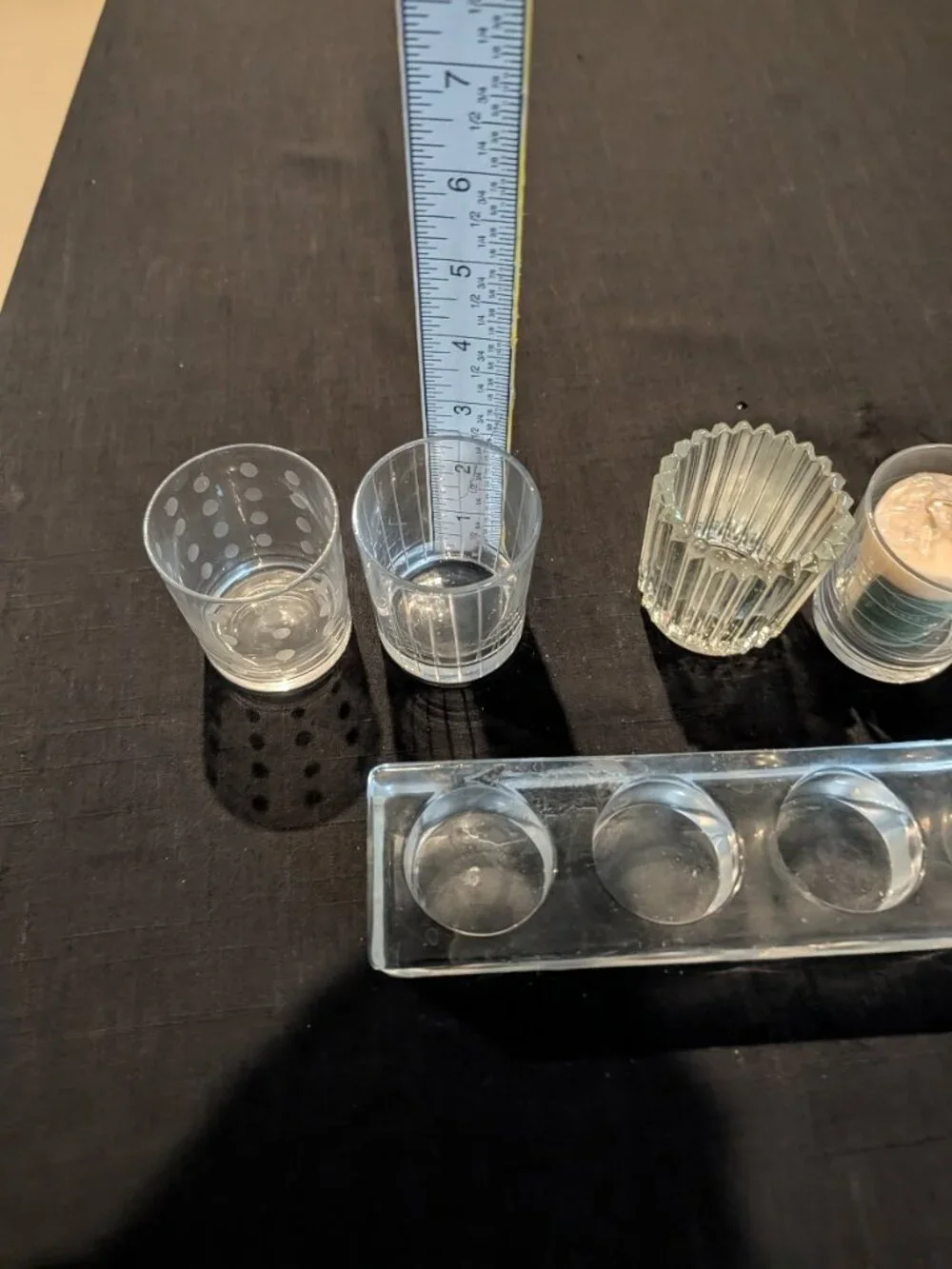 Clear Glass Block Bar Votive Candleholder  and others 4 Tealights .5 x 2 x .75